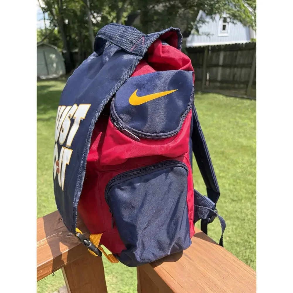 Nike Vintage Nylon Backpack White Tag Just Do It Blue Red Rare